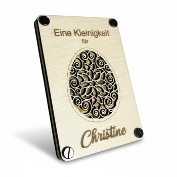 Holzkarte zu Ostern: Stilvolle Geldgeschenke personalisiert mit Namen – Die perfekte Geschenkidee für deine Liebsten!